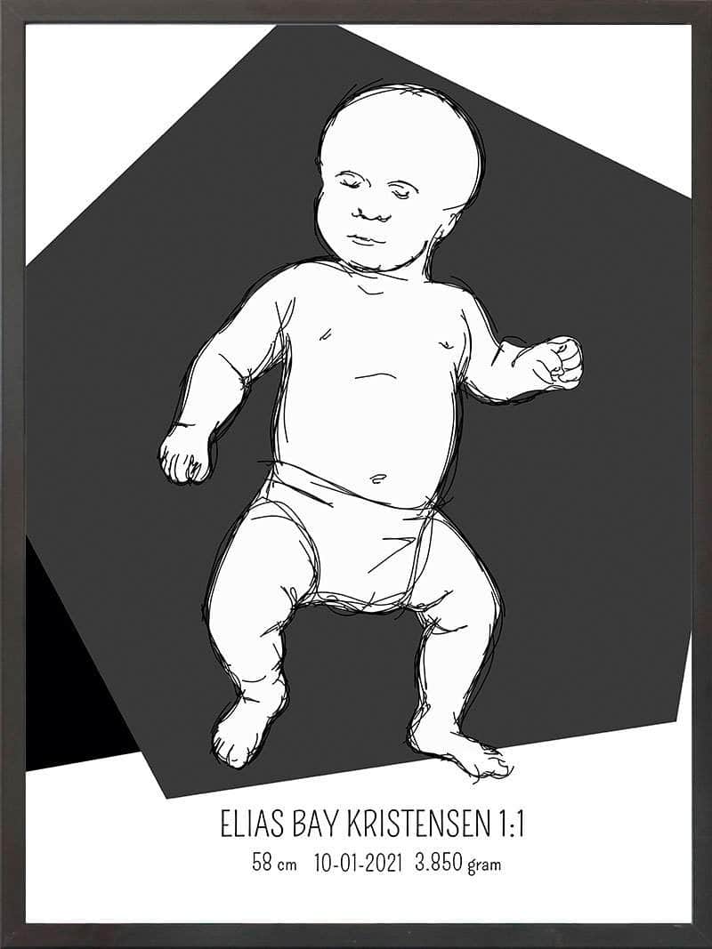 Birth Poster Fødselsplakat : Tumling Blå