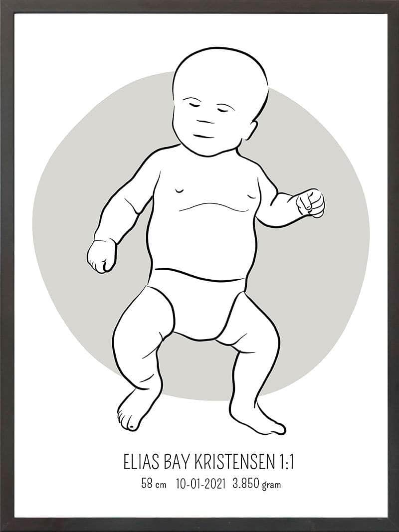 Birth Poster Fødselsplakat : Tumling Blå