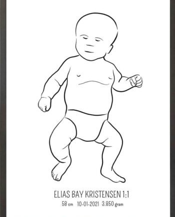 Birth Poster   Fødselsplakat  :  Tumling Blå