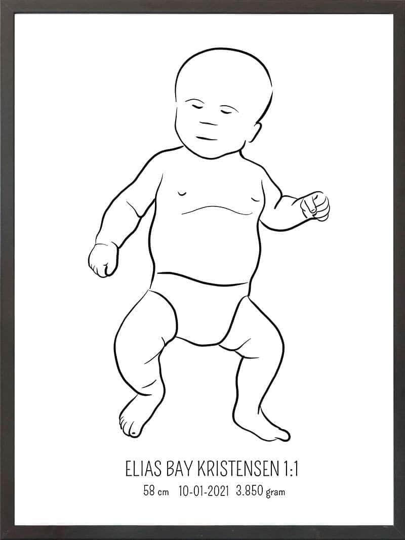 Birth Poster Fødselsplakat : Tumling Blå