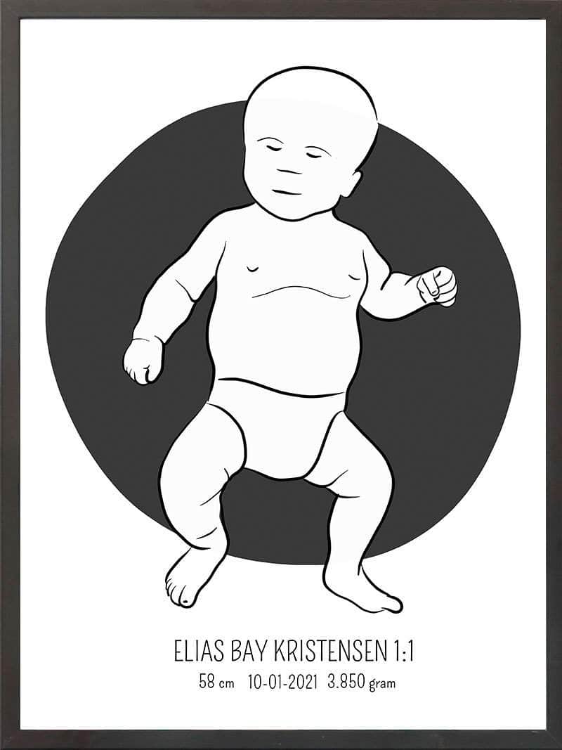 Birth Poster Fødselsplakat : Tumling Blå