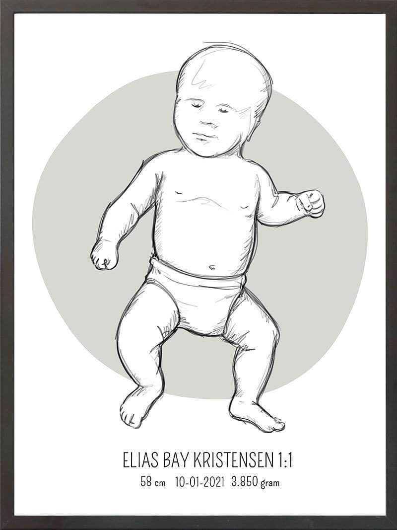 Birth Poster Fødselsplakat : Tumling Blå