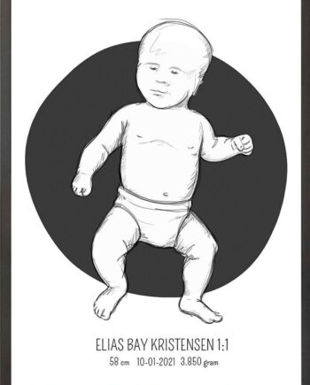 Birth Poster   Fødselsplakat  :  Tumling Blå