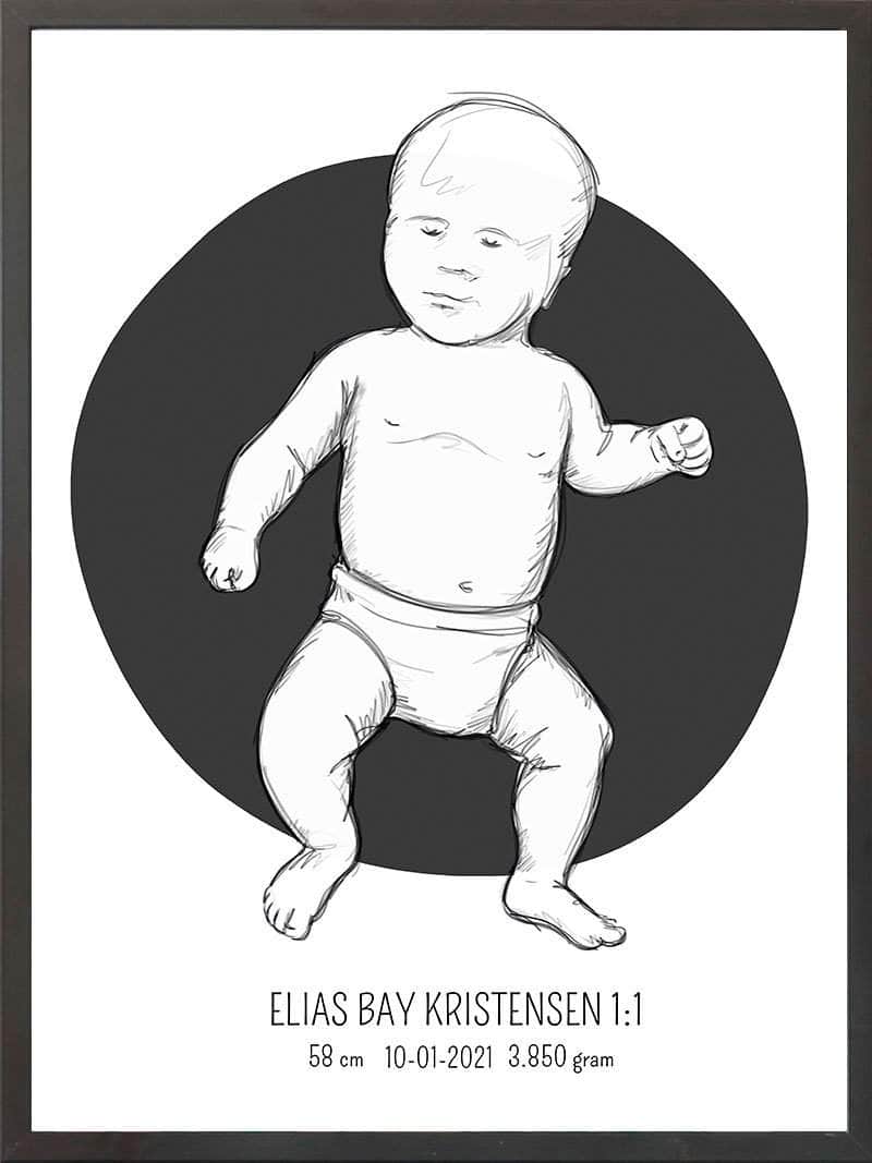 Birth Poster Fødselsplakat : Tumling Blå