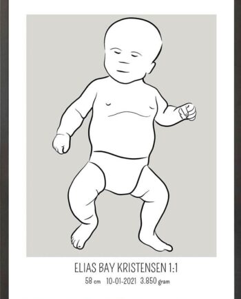 Birth Poster   Fødselsplakat  :  Tumling Blå