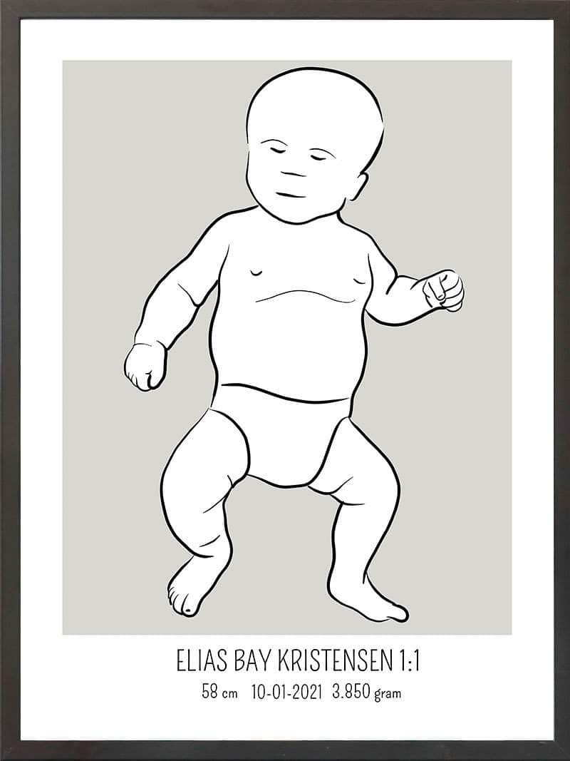 Birth Poster Fødselsplakat : Tumling Blå