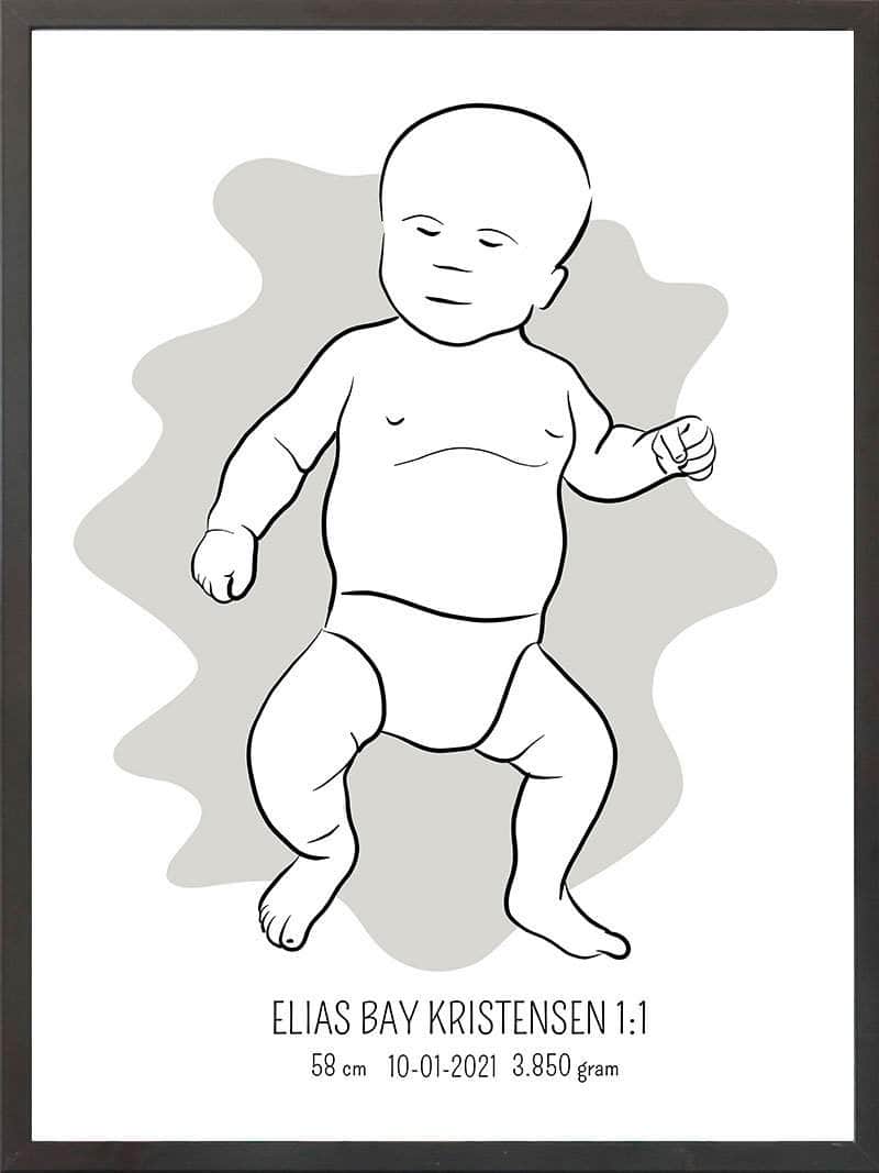 Birth Poster Fødselsplakat : Tumling Blå