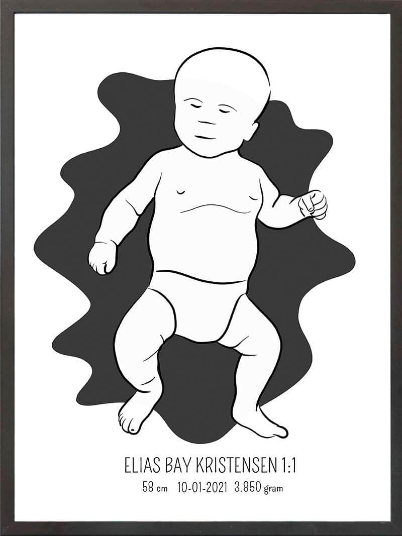 Birth Poster Fødselsplakat : Tumling Blå