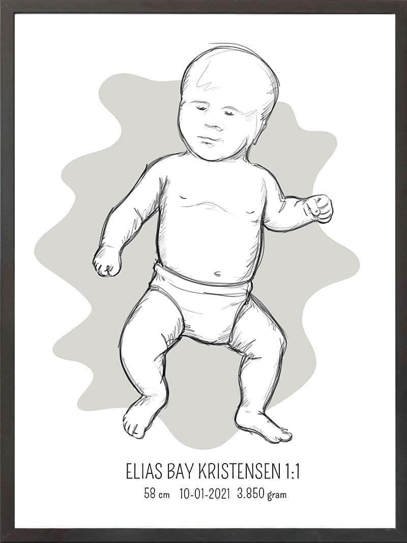 Birth Poster Fødselsplakat : Tumling Blå