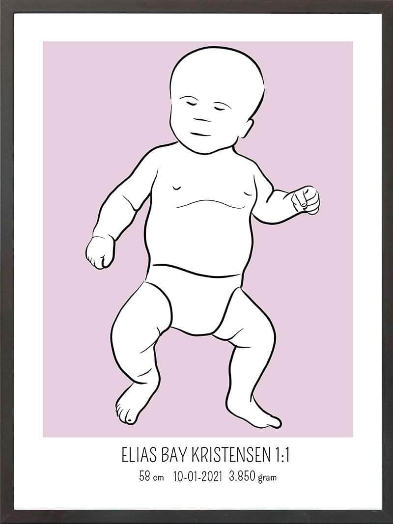 Birth Poster Fødselsplakat : Tumling Blå