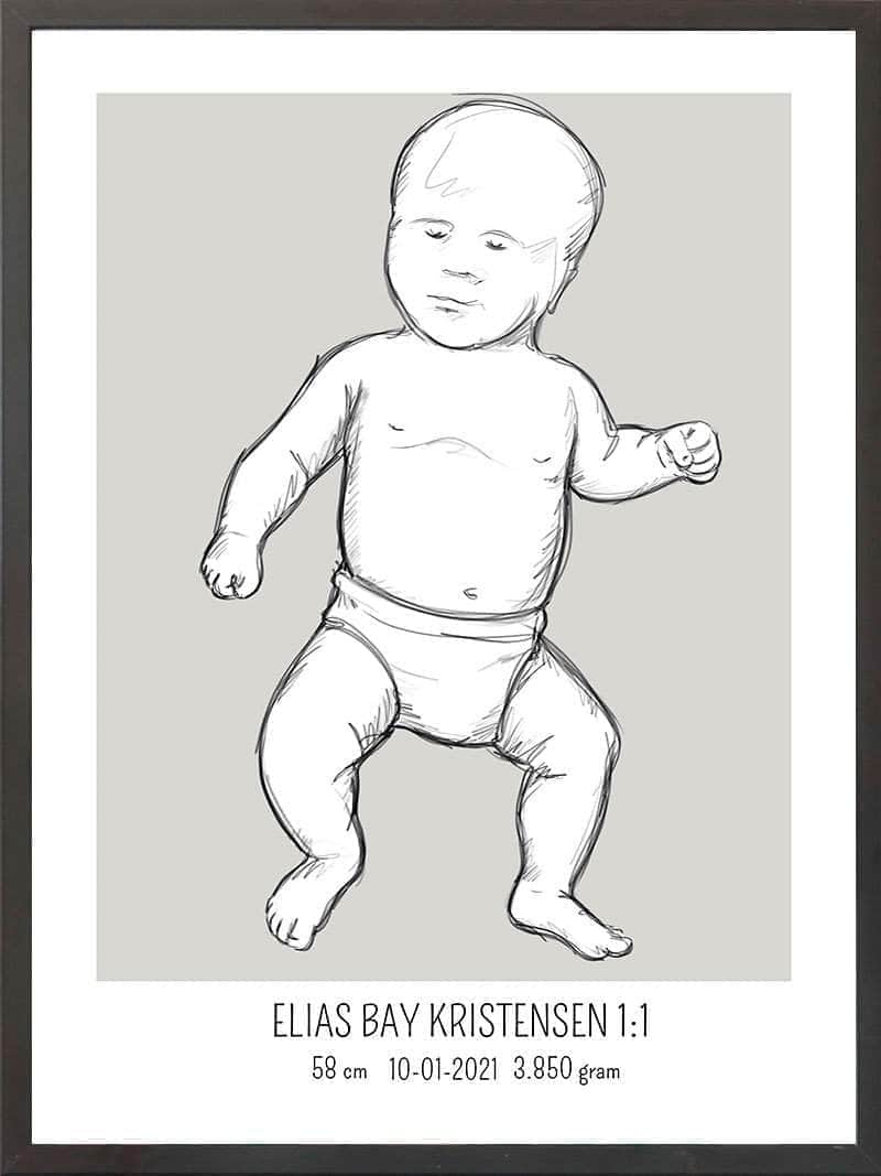 Birth Poster Fødselsplakat : Tumling Blå