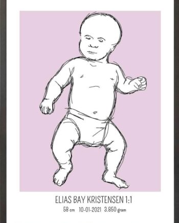 Birth   Poster     Fødselsplakat     :     Tumling   Lyserød