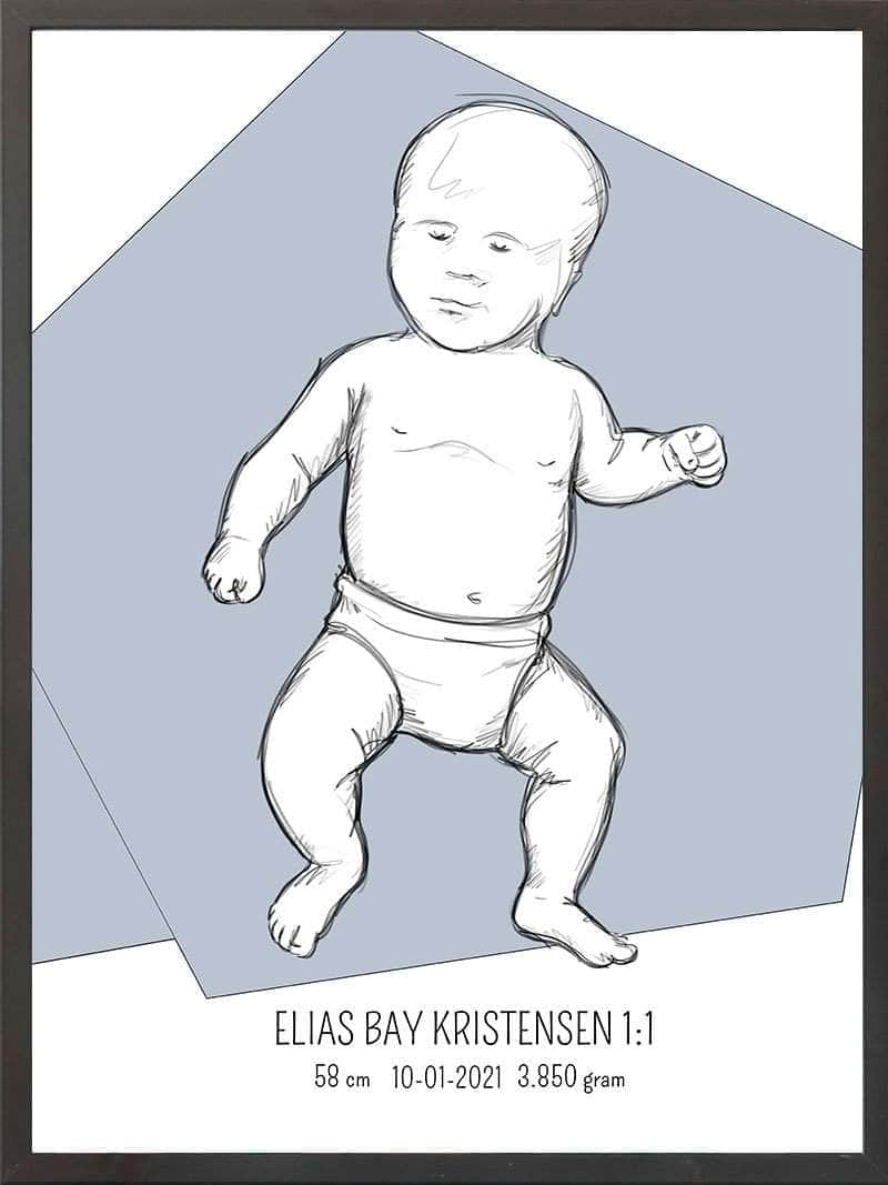 Birth Poster Fødselsplakat : Tumling Lyserød