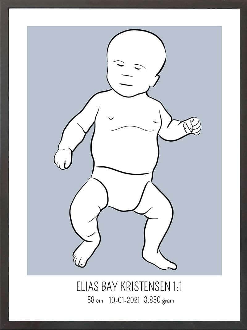 Birth Poster Fødselsplakat : Tumling Lyserød