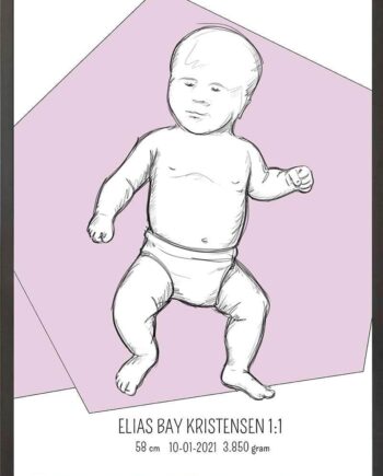 Birth   Poster     Fødselsplakat     :     Tumling   Lyserød