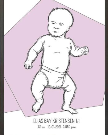 Birth   Poster     Fødselsplakat     :     Tumling   Lyserød