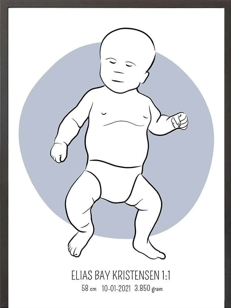 Birth Poster Fødselsplakat : Tumling Lyserød
