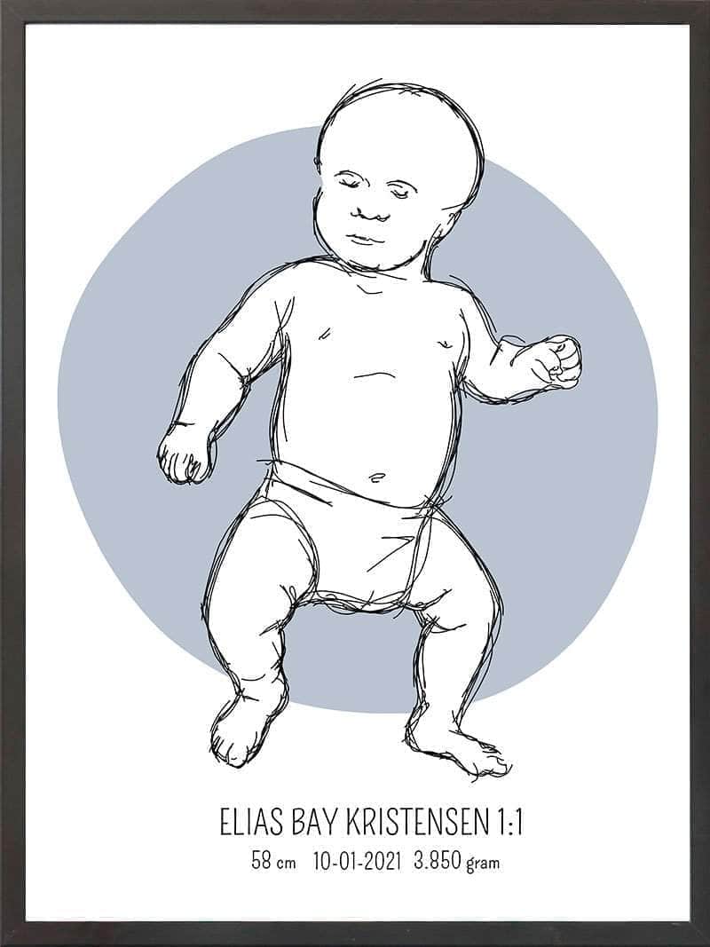 Birth Poster Fødselsplakat : Tumling Lyserød