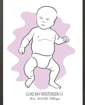 Birth   Poster     Fødselsplakat     :     Tumling   Lyserød