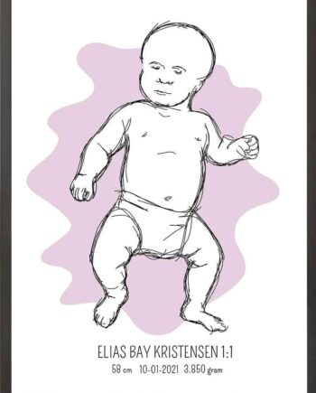Birth   Poster     Fødselsplakat     :     Tumling   Lyserød