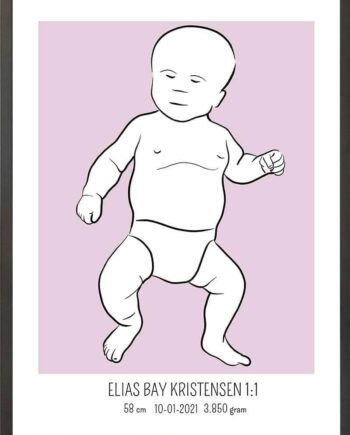 Birth   Poster     Fødselsplakat     :     Tumling   Lyserød