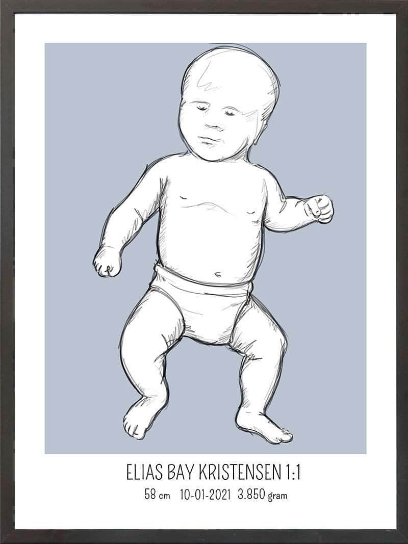 Birth Poster Fødselsplakat : Tumling Lyserød