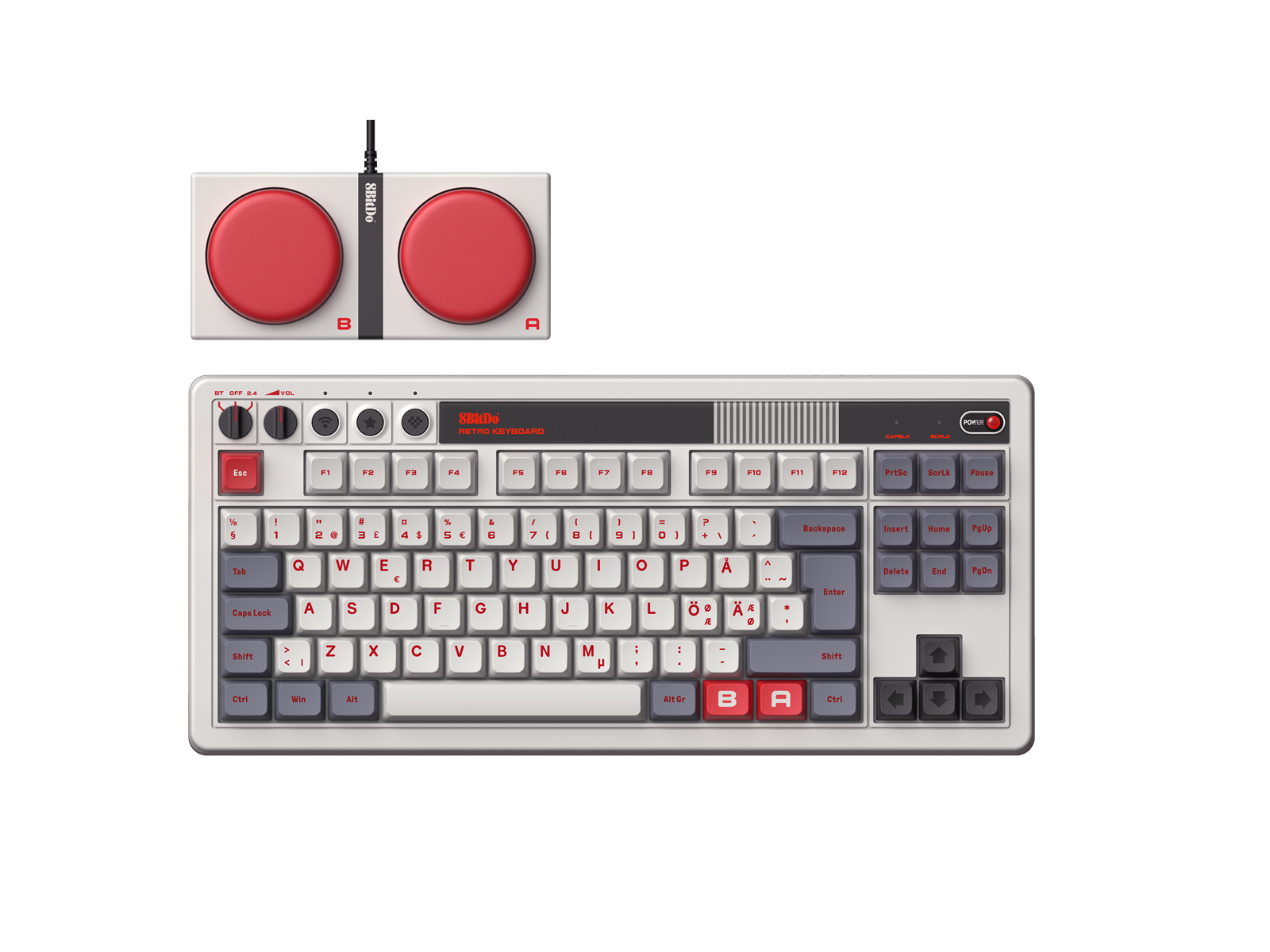 8bitdo   Mekanisk   Keyboard   Nintendo   Edition   Iso   Nordisk   Tastatur   Geekd   Dk