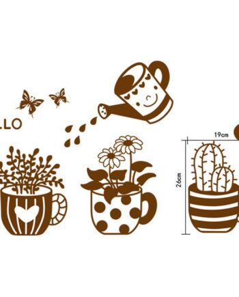 Blomster   Wallsticker    Hyggelig   Wallsticker   Med   Blomster    Krukker   Og   En   Vandkande