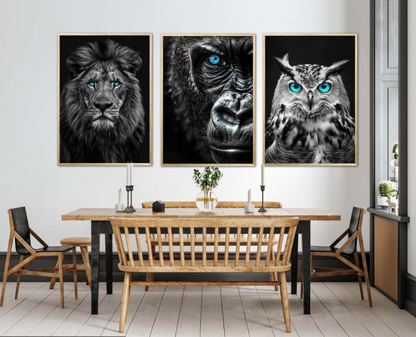 Blue   Eyes   Plakatsæt   Gorilla    Ugle   Og   Løve