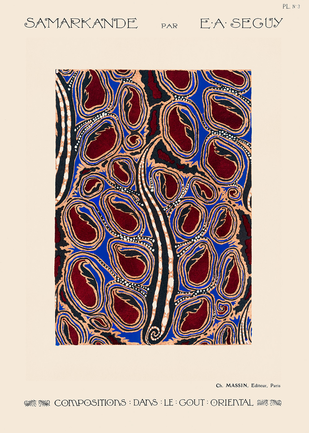 Botanical   Pochoir   Pattern   In   Art   Deco   Style   Af   Plakatwerket