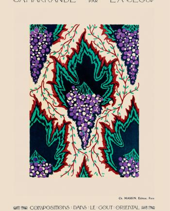 Botanical   Pochoirc   Pattern   In   Art   Nouveau   Style   Af   Plakatwerket