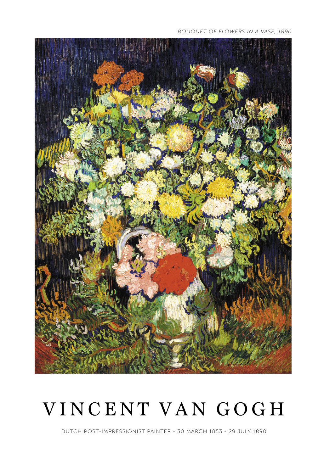 Bouquet   Of   Flowers   In   A   Vase   Af   Plakatwerket