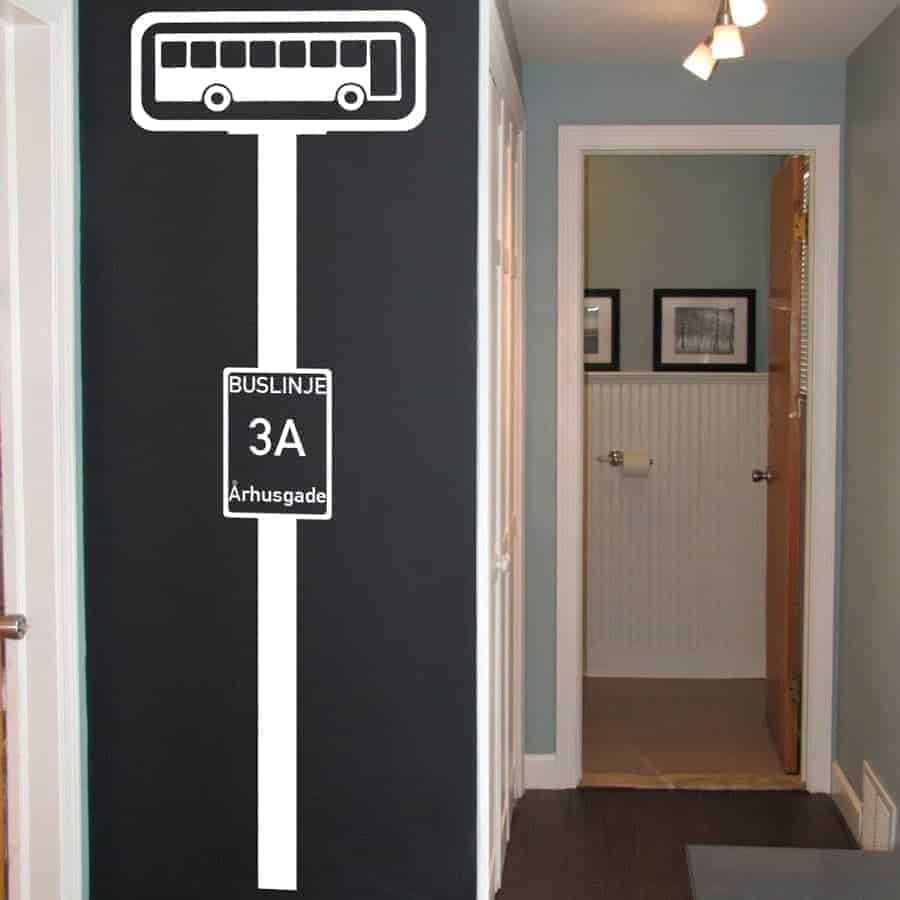 Busskilt   Egen   Tekst   Wallsticker