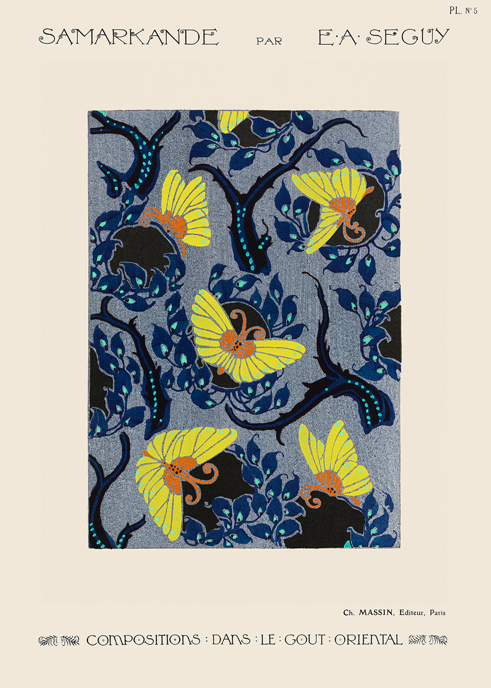Butterfly   Pochoir   Pattern   Af   Plakatwerket