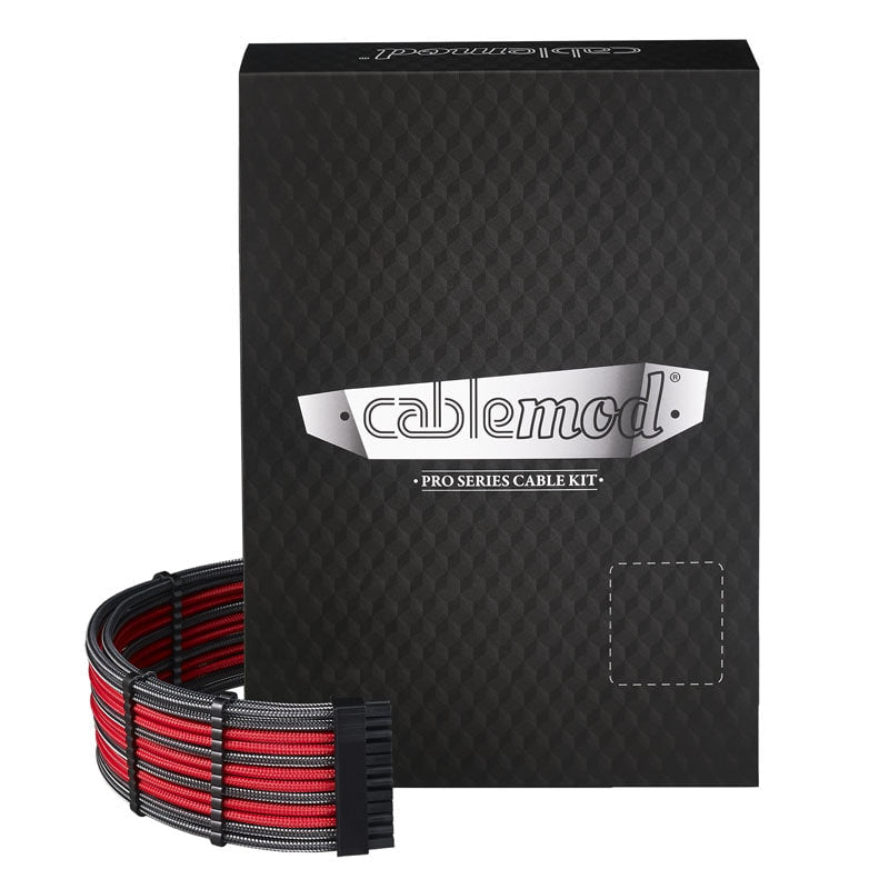 Cablemod   C - Series   Pro   Modmesh   Cable   Kit   For   Corsair   Axi   Hxi   Rm    Yellow   Label    Carbon   Red