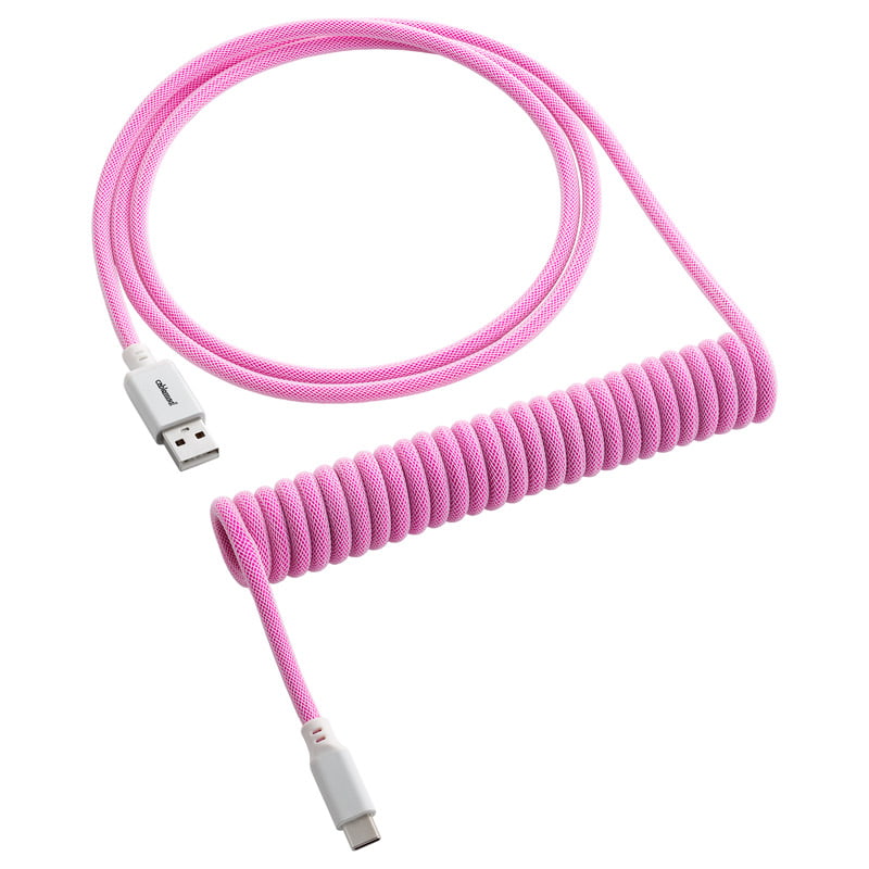 Cablemod   Classic   Coiled   Keyboard   Cable   Usb   A   To   Usb   Type   C    Strawberry   Cream   150cm