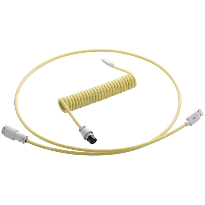 Cablemod   Pro   Coiled   Keyboard   Cable   Usb   A   To   Usb   Type   C    Lemon   Ice   150cm