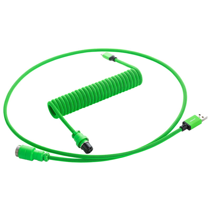 Cablemod   Pro   Coiled   Keyboard   Cable   Usb   A   To   Usb   Type   C    Viper   Green   150cm