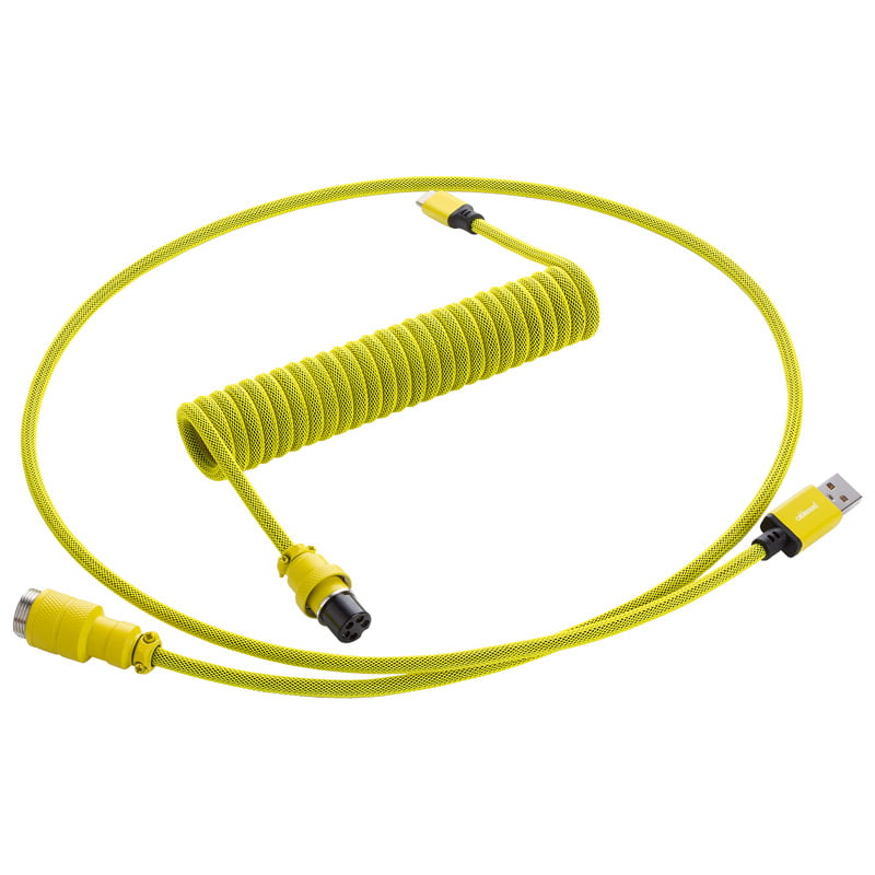 Cablemod   Pro   Coiled   Keyboard   Cable   Usb - C   To   Usb   Type   A    Dominator   Yellow   150cm   Usb   Kabler   Geekd   Dk