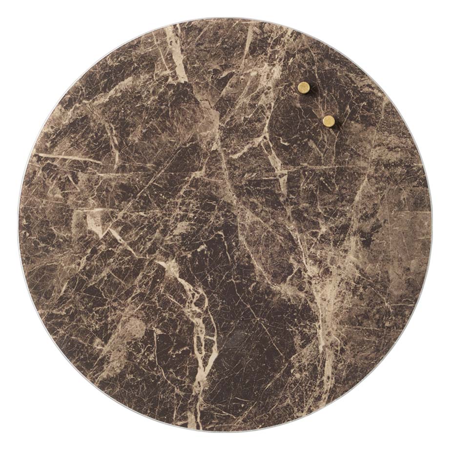 Cirkel 35 Cm Brun Marmor Magnetisk Glastavle