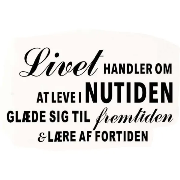 Citat Wallsticker Livet Handler Om 43x76cm