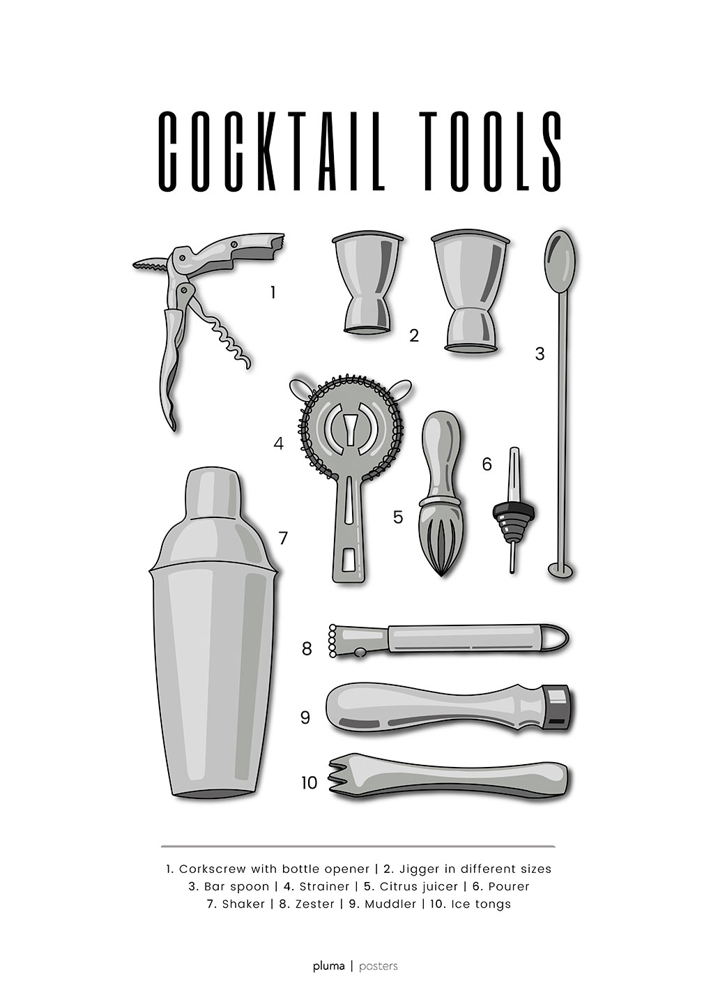 Cocktail   Tools   Af   Pluma   Posters