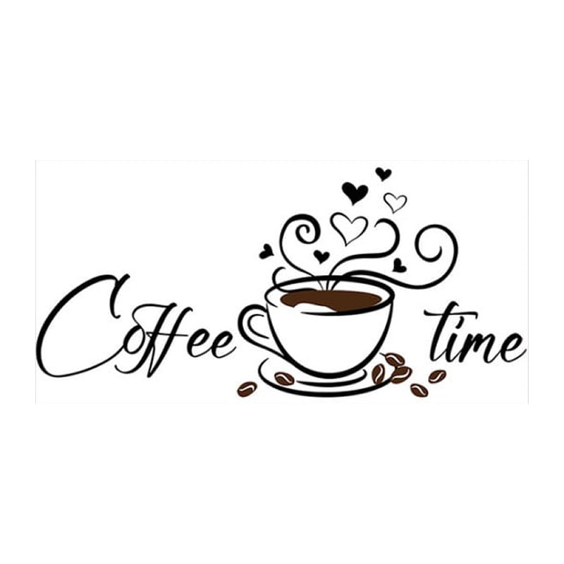 Coffee Time Wallsticker Flot Kaffe Wallsticker 30x60cm