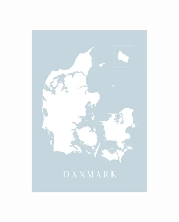 Danmarkskort   Blå