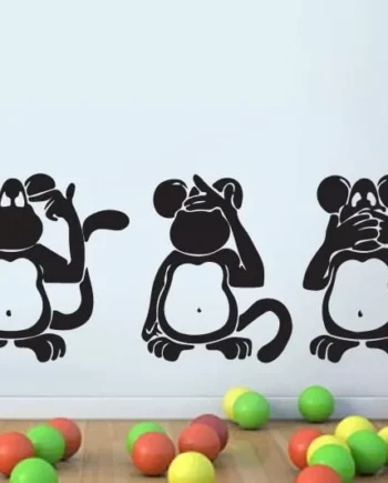 De   Tre   Vise   Aber   Wallsticker