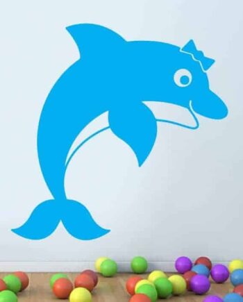 Delfin   Med   Sløjfe   Wallsticker