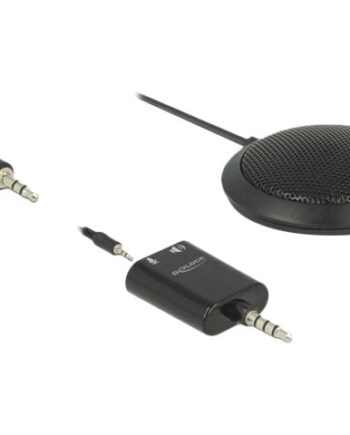 Delock   Condenser   Table   Microphone   Mikrofon   Kabling  - 32db   Omni - Directional   Sort
