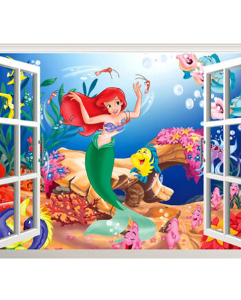 Den   Lille   Havfrue   Wallsticker    Vindue    60x45cm