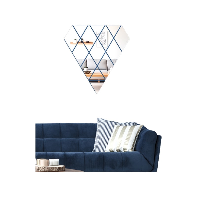 Diamantspejl Wallsticker Flot Selvklæbende Akryl Spejl Klistermærker 28 4x29 7cm 14 Dele