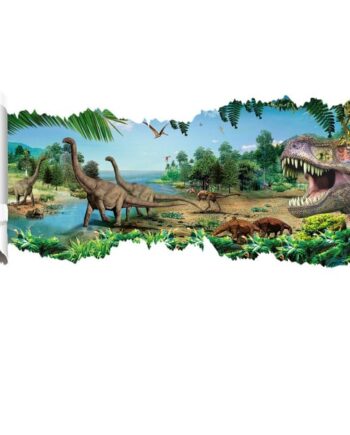 Dinosaurus   Wallsticker    Besøg   Af   T - Rex    90x50cm